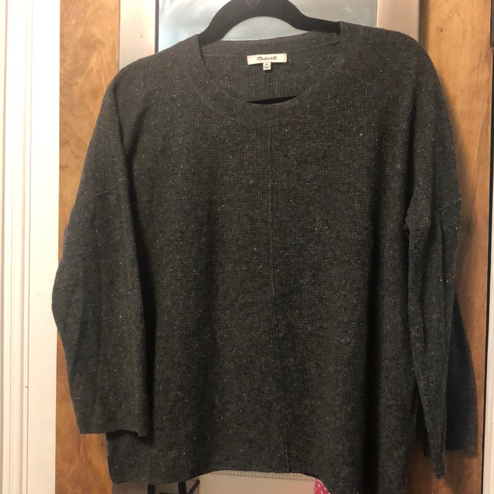 Madewell 3/4 sleeve grey sweater